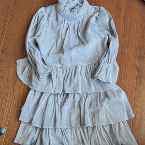 Janie and Jack Shimmering Silver Layered Dress